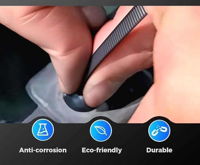 100PCS Nylon Universal Cable Tie Buckle, Heavy Duty Self-Locking Nylon Zip Holder for Daily Repair, Multifunctional UV-Resistant Fasteners for Car Fender Trunk Repair, Wire Bundling, Garage Use (100)