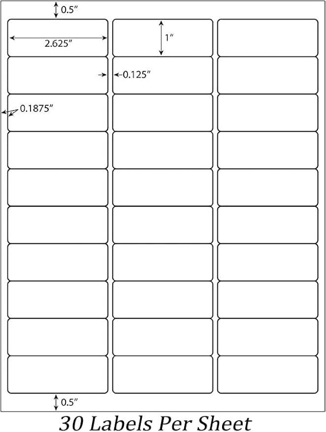 NefLaca 1" x2-5/8 Shipping Address Labels, Blank Mailing Labels, 30-UP White Self-Adhesive Name Tag Stickers for Inkjet and Laser Printer [100 Sheet 3000 Labels]
