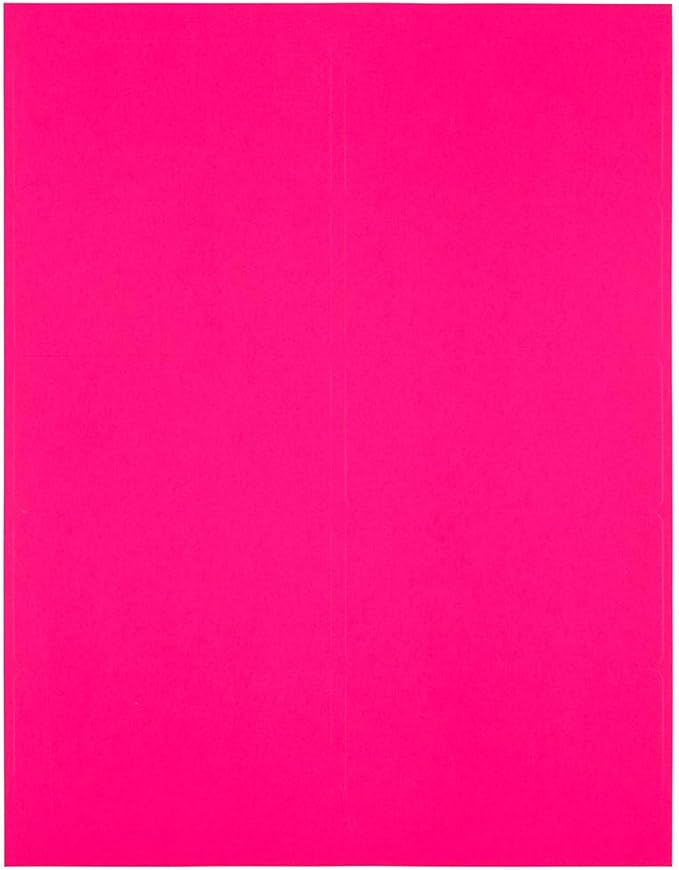 JAM PAPER Shipping Address Labels - Standard Mailing - 2 x 4 - Neon Fluorescent Pink - 120/Pack