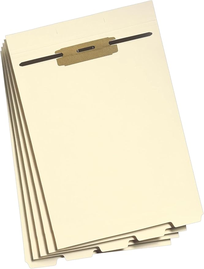 Smead Stackable Folder Divider with Fastener, Bottom 1/5-Cut Tab, Letter Size, Manila, 100 per Box (35600)