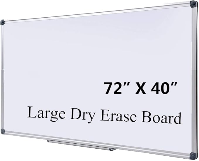 72 x 40 Inch Large Magnetic Whiteboard for Wall - Anti-Ghosting Dry Erase Board for Office Collaboration, Classroom Teaching & Agile Management - Silver Aluminum Frame (6 x 3.3 Ft)