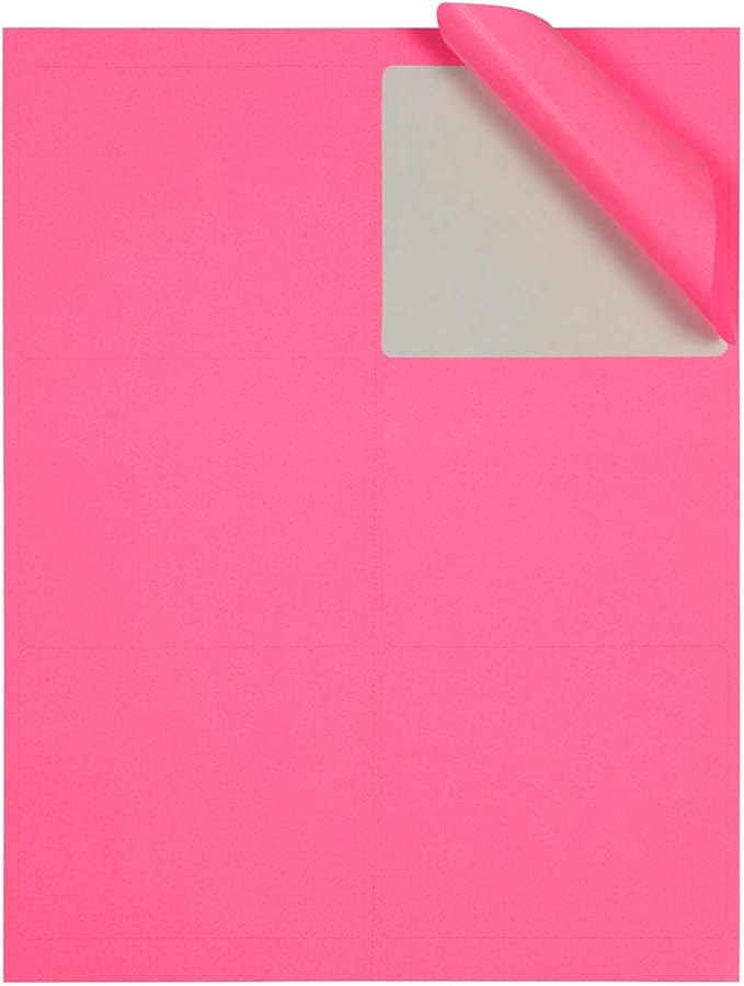 JAM PAPER Shipping Address Labels - Large - 3 1/3 x 4 - Pink - 120/Pack