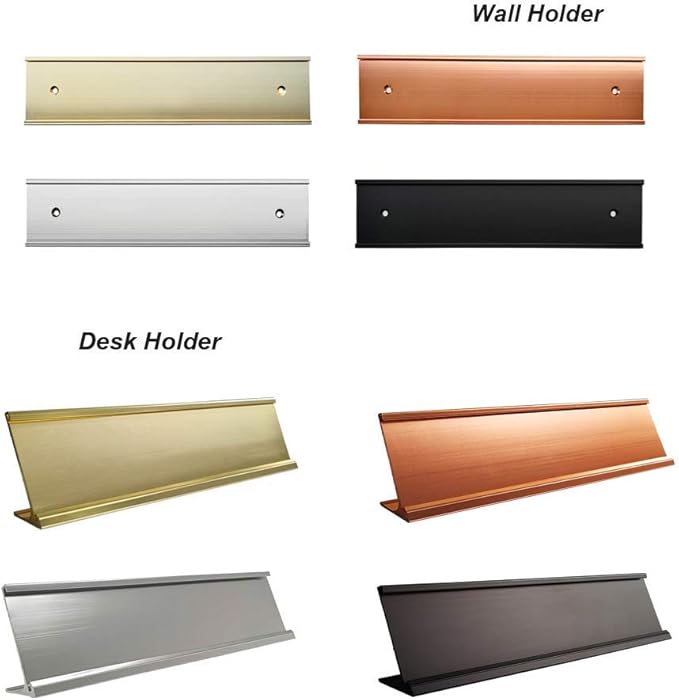 Personalized Office Name Plates Aluminum Hot Printing Add Logo Picture Custom Office Wall or Desk Name Plates 2" x 8" Image + Texts