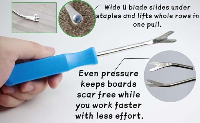 4pcs Upholstery Staple Remover with Nail Puller Pliers & Tack Puller - Heavy Duty Staple Puller Tool for Furniture, Floor, Carpet, Wall, Wooden Case, Photo Frame, Carton
