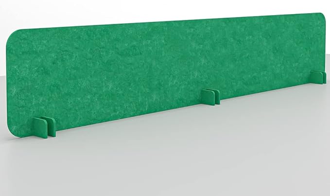 Escape 12" Freestanding Desk Divider | Eco-Friendly Acoustic Privacy Screen | Noise Reducing Desk Partition | 71" Wide | Dark Blue