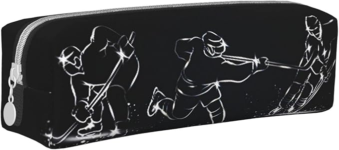 Pencil Case Ice Hockey Players Big Capacity Pen Case Pencil Bag Pouch Holder Box for School Office Girls Boys Adult