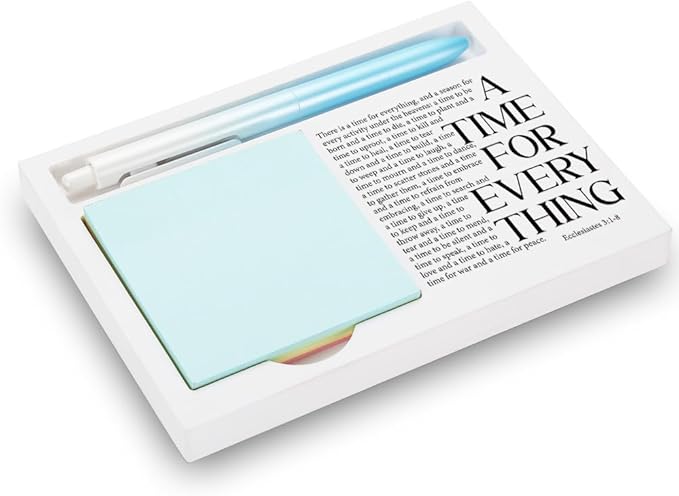 FOUGSTA Divine Timing Appreciation Gift, Motivational Gift for Believers in Reflection, Encouraging Gift for Friends on Spiritual Journeys, Wooden Sticky Note Holder, 16.5 x 12 x 1.5 cm, XXW23