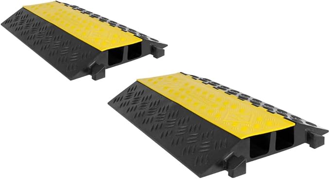 2-Pack Bundle of 2-Channel Heavy Duty Modular Cable Protector Ramps