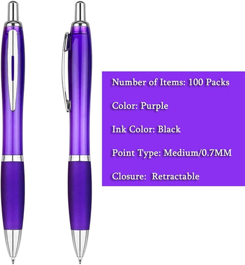 100 Pack Personalized Pens With Your Custom Logo Advertising Message - Party Favors
