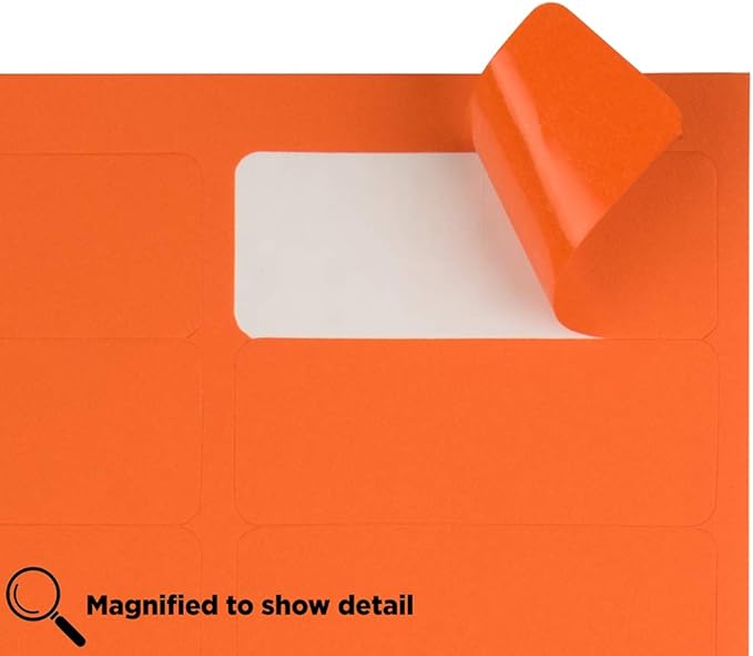 JAM PAPER Return Address Labels - Standard Mailing - 1 x 2 5/8 - Orange - 120 Shipping Labels/Pack