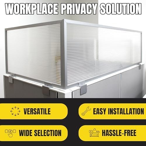 OBEX Screen Extender Polycarbonate Desk Privacy Panel & Divider for Office Cubicle, 24" x 30", Translucent