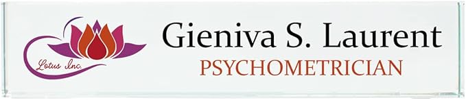 PlaqueMaker Personalized Name Plates for Desks, Custom-Engraved or Color Printed Inlcude a Logo, Office Decor (Jade) (10 x 2" with Color Printing)