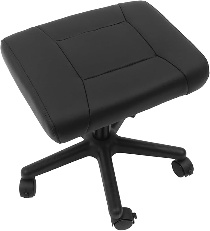 TFCFL Adjustable Height Foot Rest Stool with 5 Wheels, Footrest Stool Under Desk, Office Foot Chair with Soft Cushion, Ergonomic Footstool for Home, Office, Massage Parlors, Beauty Salons