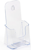 Set of 60, Flyer Holders, Clear Molded Plastic Brochure Racks for 4”w x 9”h Content – Countertop Literature Stand Can Be Wall Mounted