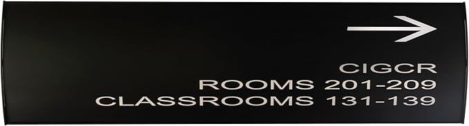 Altavista Signs - Office Sign Holder v60 mm x 16" Black– Wall/Door Mount Nameplate