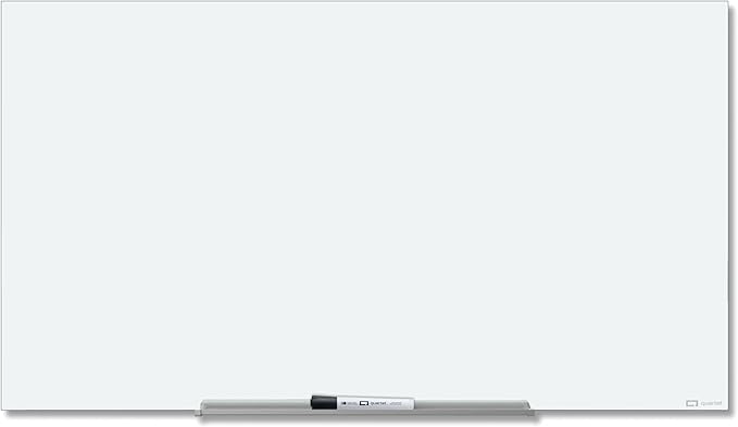 Quartet Magnetic Glass Dry Erase White Board, 6' x 4' Anti-Glare Whiteboard for Wall, InvisaMount Frameless, White (Q017147F02IMW)