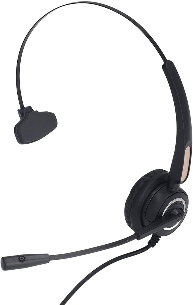 WiseZythum Customer Service Headset with Noise Cancelling Microphone, Call Center Headphone for Office Telemarketing, USB Computer Headset with Adjustable Boom Mic and Retractable Headband, E