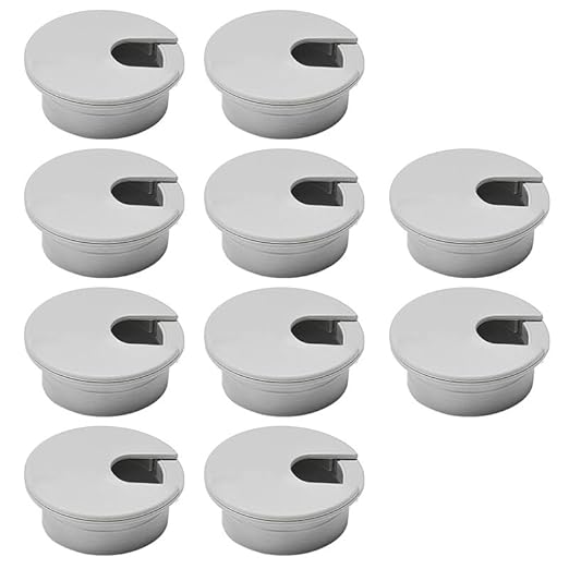 10 Pcs Desk Grommet 2" / 50 mm, Desk Cord Hole Cover, Cable Grommet ABS Plastic, Desk Hole Grommet for Home & Office Pc, Detachable Cable Cord Organizer-Light Grey