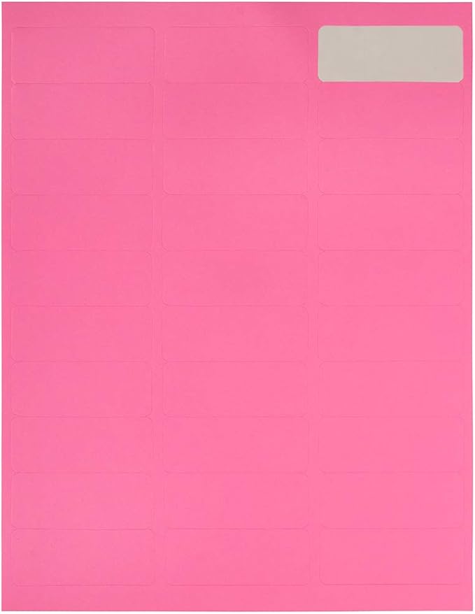 JAM PAPER Return Address Labels - Standard Mailing - 1 x 2 5/8 - Ultra Pink - 120 Shipping Labels/Pack