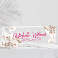 Desk Name Plate Personalized Name Plate for Desk, Office Desk Decor, 3D Style Personalized Plaque Name Plates for Desks Custom Appreciation Gifts for Boss Lady Employee Coworkers (Pink Orchid)