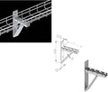 Kable Kontrol Cantilever Wall Bracket – 12” Width - Wire Mesh Tray Cable Management Rack Cords Organizer Cable Basket, Zinc Plated Steel NEC Approved for Network, Fiber Optic, Cabling Accessory
