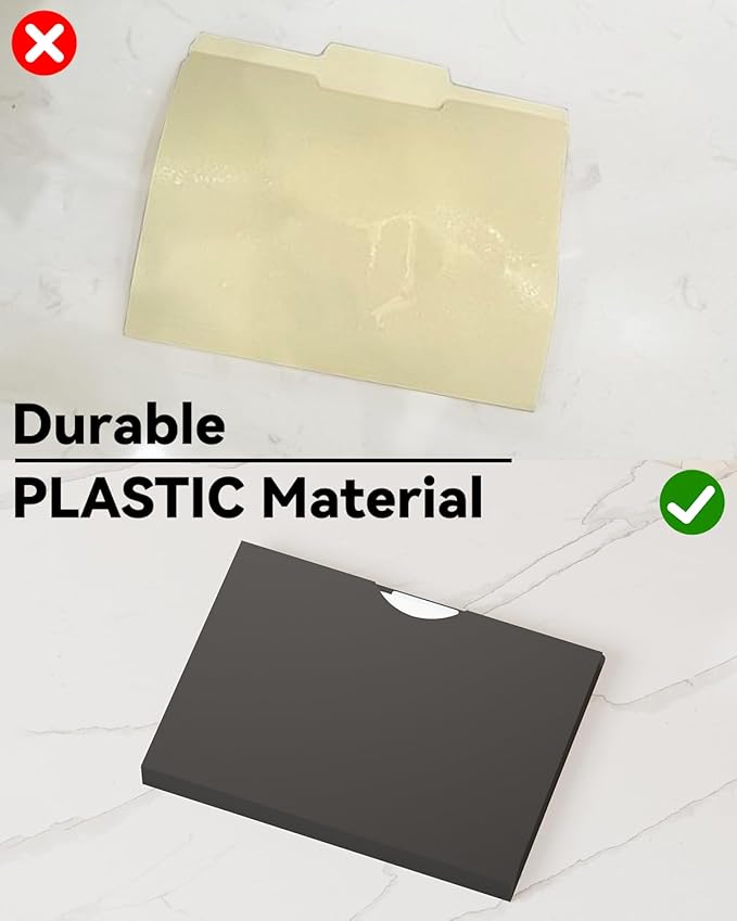 ANSOOK Plastic File Jackets & File Pockets,12 Pack Manila File Folders Letter Size,Heavy Duty Expanding Manila File Jackets, Reinforced Straight Cut Tab,1 inch File Jacket Folders