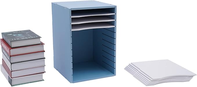 Vertical Desktop Sorter, 11 Slots Mail Organizer Vertical File Organizer, PVC Paper Sorter Organizer with 11 Adjustable Compartments, Construction Paper Storage Mailbox for Home Office