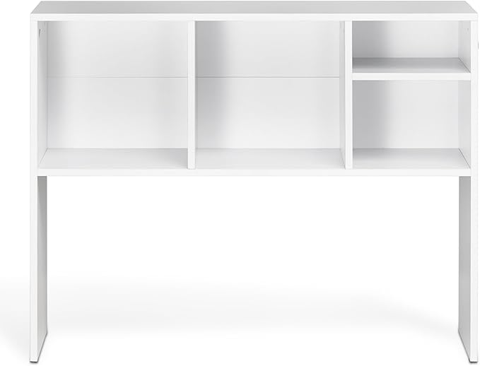 VEVOR Desktop Bookshelf, Storage Organizer with 5 Shelves for Computer Desk, Wooden Shelf Desk Hutch with Anti-Slip Feet Pads, Desk Top Display Rack for Office, Home & Dorm, White