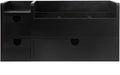 Vintage Black Wooden Desktop Organizer Removable Drawers Office Supplies Wood Storage Cabinet Caddy Box Stationery Pencil Slots Mail Holder Note Pads Accessories Home Makeup Tools Cosmetics
