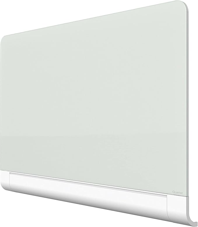 Quartet Glass Whiteboard, Magnetic Dry Erase White Board, 50" x 28", with Concealed Tray, Wide Format, Frameless, Horizon (G5028HT)