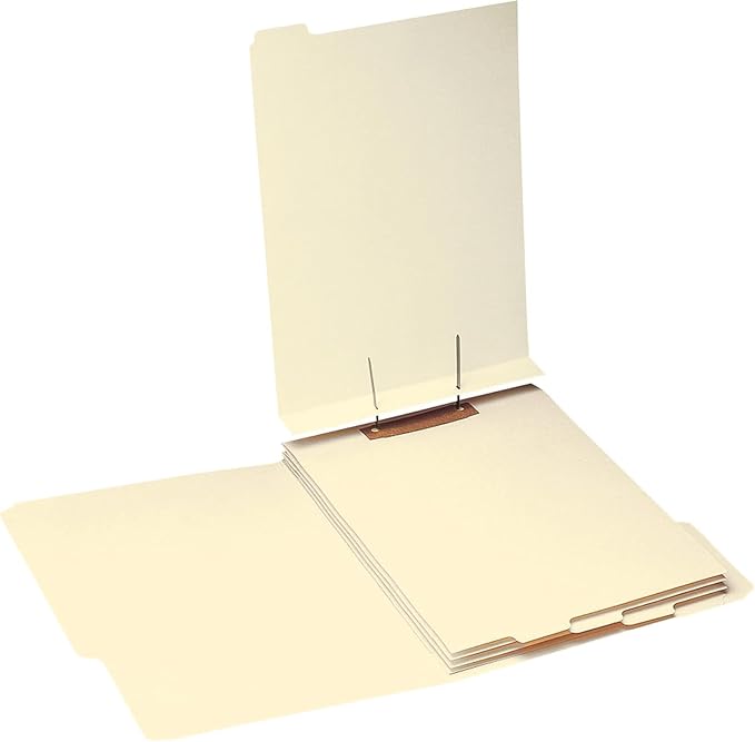 Smead Stackable Folder Divider with Fastener, Bottom 1/5-Cut Tab, Letter Size, Manila, 100 per Box (35600)