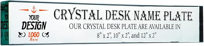 PlaqueMaker Personalized Name Plates for Desks, Custom-Engraved or Color Printed Inlcude a Logo, Office Decor (Jade) (12 x 2 with Color Printing)