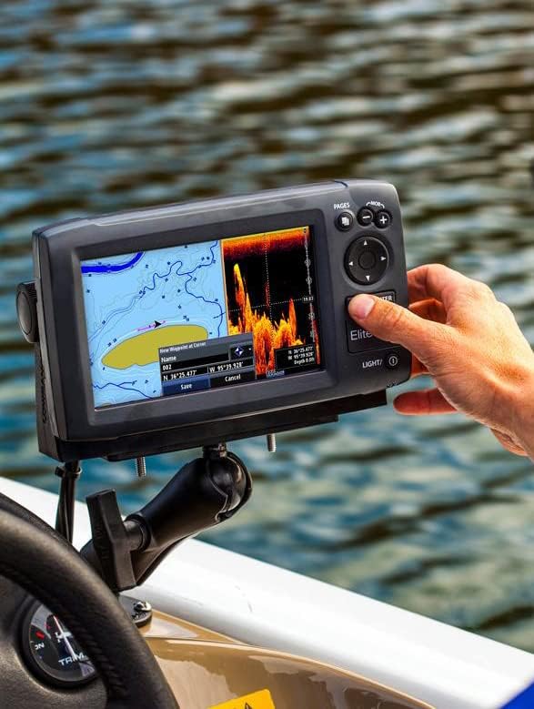 Aluminum Fish Finder Mount with 1.5" / C Size Ball, Medium Arm Marine Electronic/Depth Finder Mount for Boat/Kayak/Fishing, Kayak Accessories, Compatible with Garmin, Lowrance, Humminbird