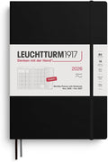 LEUCHTTURM1917 - Monthly Planner & Notebook 2026, Softcover, Composition (B5), Ruled, Black (Nov 1, 2025 - Feb 28, 2027)