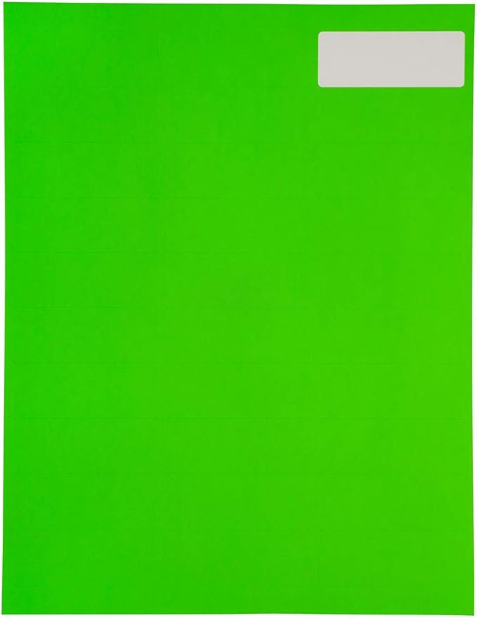 JAM PAPER Return Address Labels - Standard Mailing - 1 x 2 5/8 - Neon Green - 120 Shipping Labels/Pack