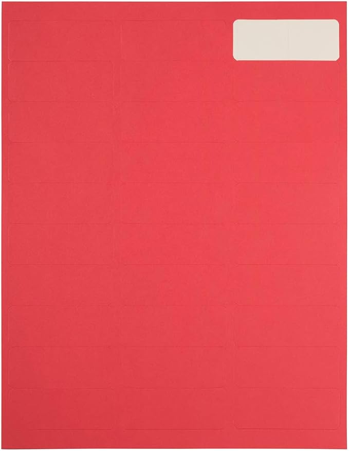 JAM PAPER Return Address Labels - Standard Mailing - 1 x 2 5/8 - Red - 120 Shipping Labels/Pack
