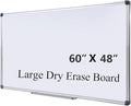 60 x 48 Inch Magnetic Whiteboard (5 x 4 Ft) - Modern Aesthetic Dry Erase Board for Home Office Decor, Creative Studio & Video Background - Anti-Ghosting Surface with Pen Tray
