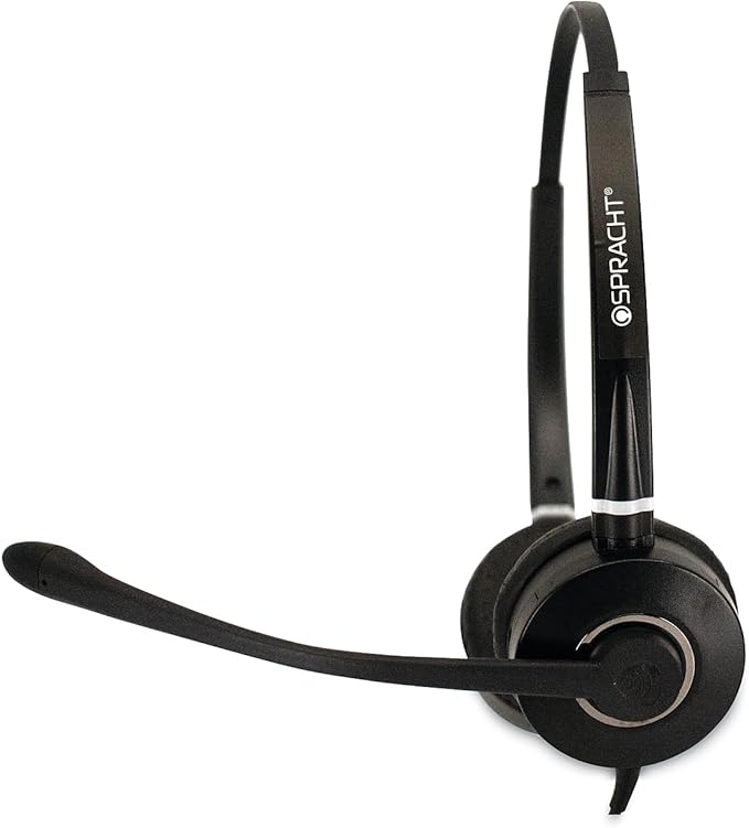 Spracht HS-WD-USB-2 Dual Ear USB Headset for Softphone for PC/Mac, Black