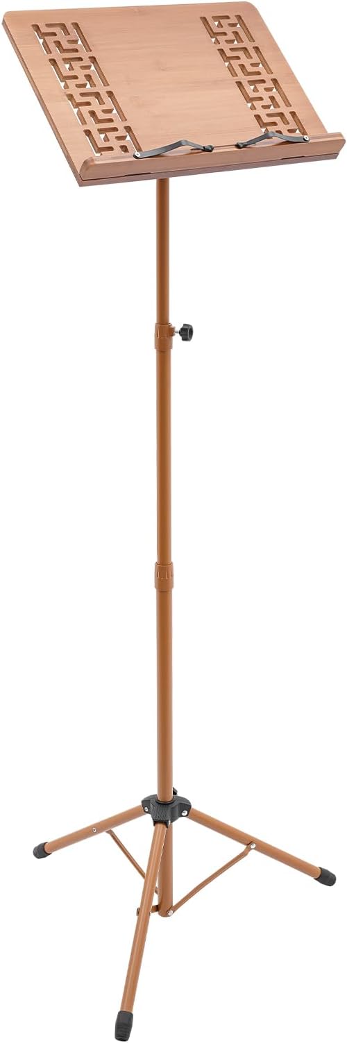 Sheet Music Stand & Desktop Book Stand, Rotatable Music Book Holder Stand,Wooden Portable Sheet Music Table Stand Height Adjustable from 27.5-70.8in with Book Stand Support,Foldable Tripod