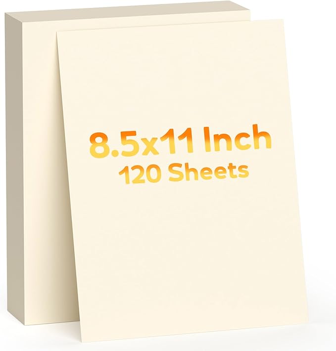 120 Sheets Cream Cardstock Paper,Cardstock 8.5" x 11",White Card Stock 8.5x11,Construction Paper,Cream Card Stock for Printing,Drawing,Tags,Cards Making,Certificate,Invitations,DIY Cards,Menus,Wedding