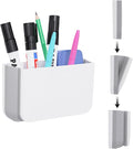 Magnetic Foldable Pen Holder, Magnetic Dry Erase Marker Pencil Holder, Strong Magnet Remote Holder Storage Organizer for Office, Whiteboard, Locker, Home Refrigerator, Desk Accessories(1 Pack White)