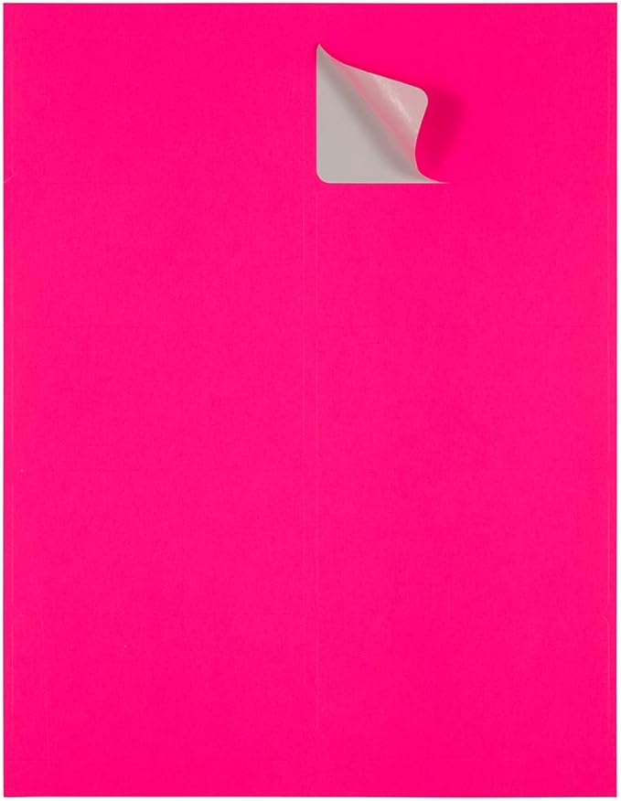 JAM PAPER Shipping Address Labels - Standard Mailing - 2 x 4 - Neon Fluorescent Pink - 120/Pack