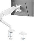 WALI Single Monitor Arm Mount Stand, Adjustable Gas Spring Arm Monitor Mount for Display up to 32 Inch,19.8lbs Capacity (GSMP001W), White