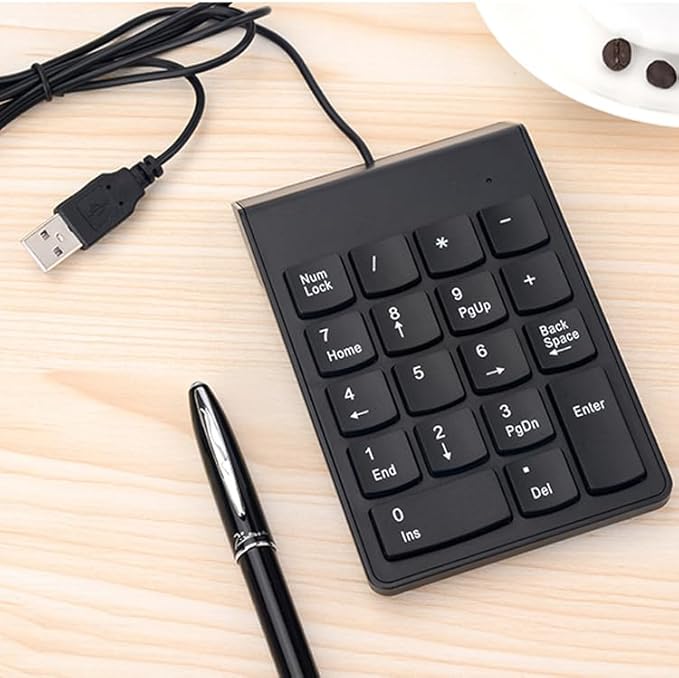 cimetech Wired Number Keypad, 18 Key USB Numeric Pad Keyboard for Laptop PC Computer Desktop Surface Pro Notebook