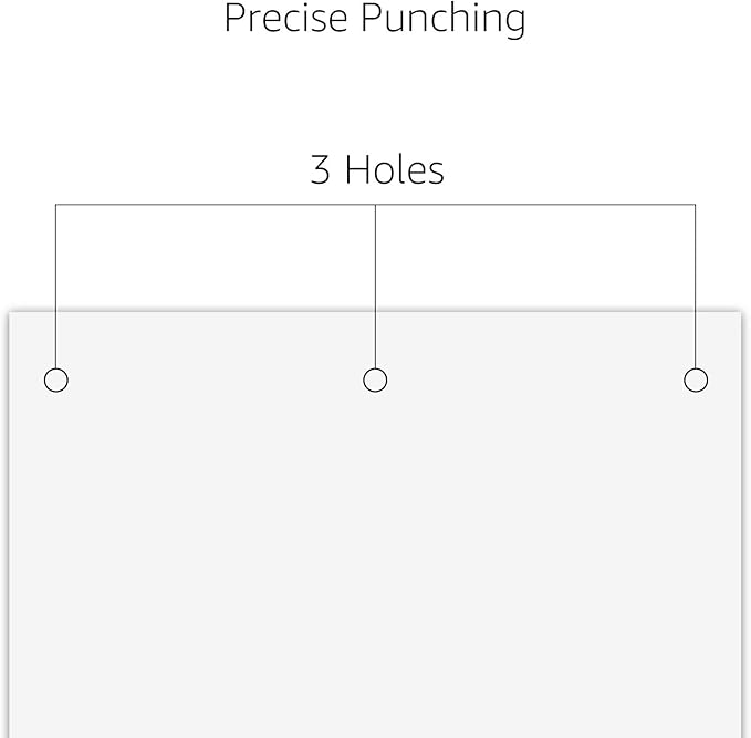 Amazon Basics 3 Hole Punch, 10 Sheet Capacity Pack of 6, Black