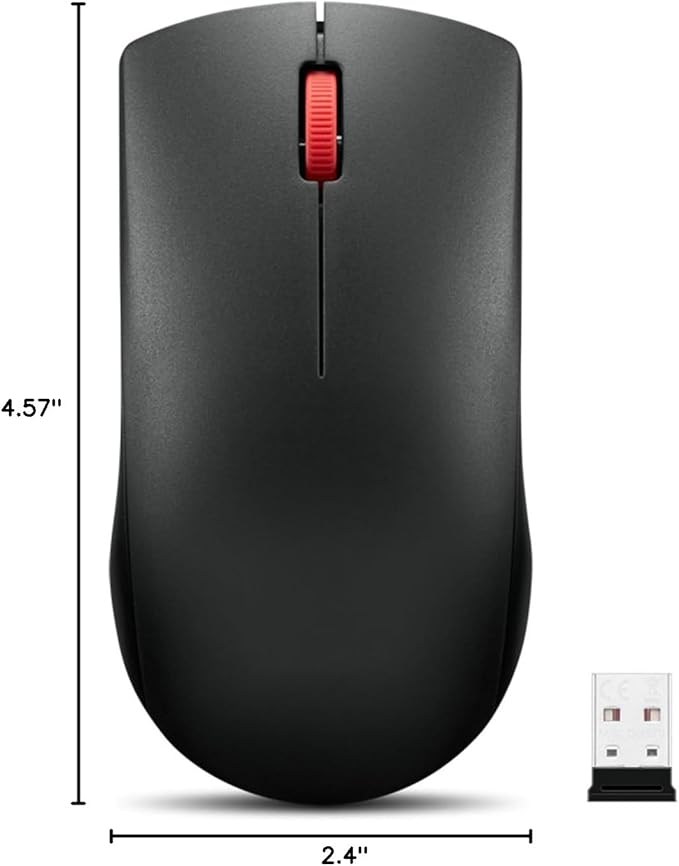 Lenovo Wireless Mouse (WL150) - 2.4G Nano USB-A Ambidextrous Ergonomic Mouse – 3-Million Clicks, 1,000 DPI – Portable Compact Cordless Design - Computer & Laptop Accessories