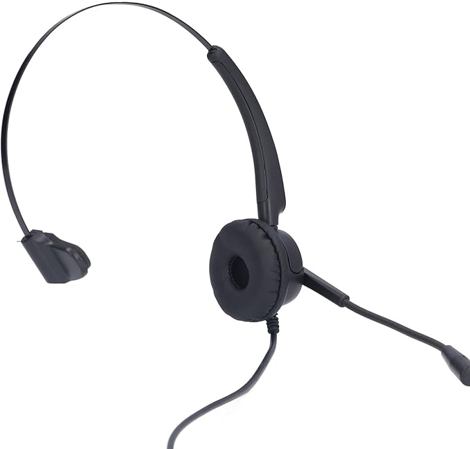 WiseZythum Customer Service Headset with Noise Cancelling Microphone, Call Center Headphone for Office Telemarketing, USB Computer Headset with Adjustable Boom Mic and Retractable Headband, E