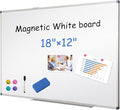 XIWODE Magnetic Dry Erase Board, Wall-Mounted whiteboard, 12 x18 inches, Exquisite Writing Board, Silver Aluminum Frame, Durable, Smooth Board Surface is Easy to Write and Clean