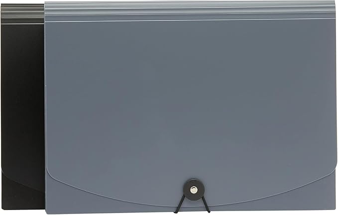 Amazon Basics PBH-2556 Expanding File, Letter Size, 12-Pack, Black & Gray