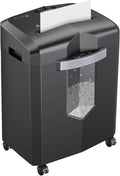 Bonsaii 12-Sheet P-4 Micro-Cut Shredder, 55-Min Continuous Use, Shreds Paper, Credit Cards & CDs, 4-Gal Transparent Bin, Mobile Casters – Black